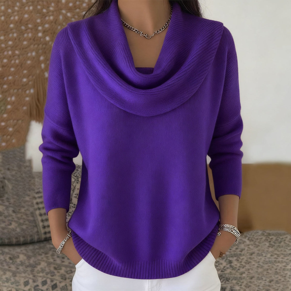 Giada | Maglione con Collo Drappeggiato