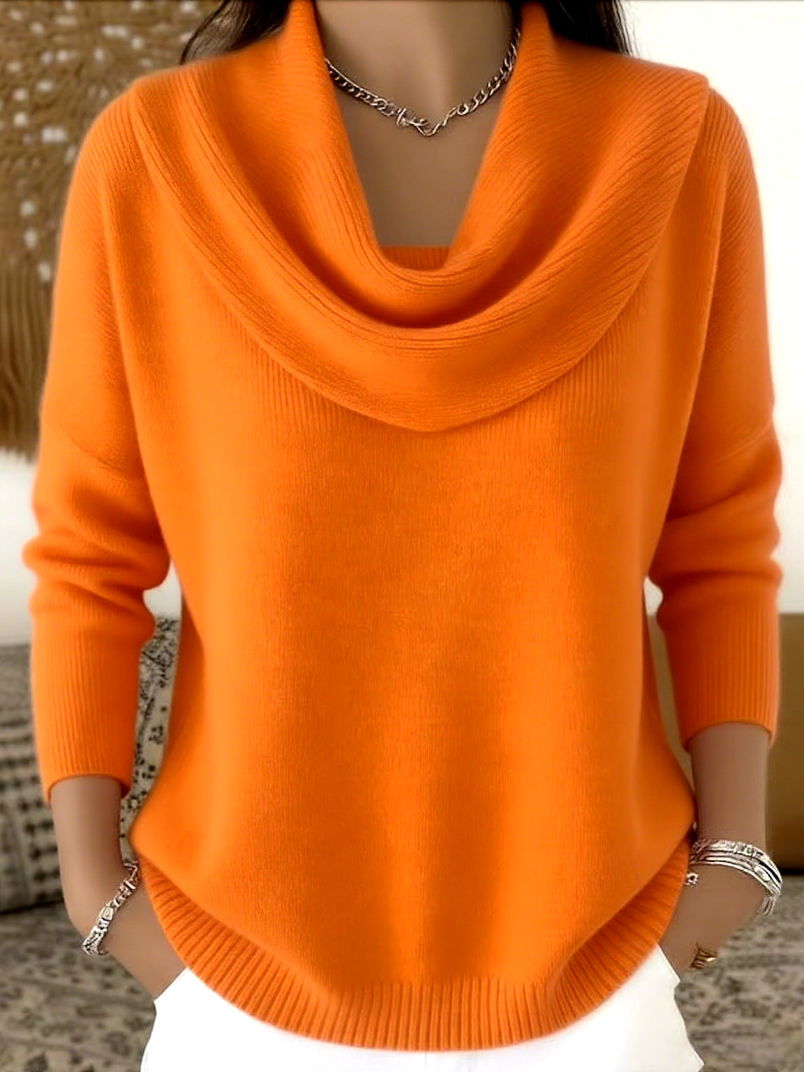 Giada | Maglione con Collo Drappeggiato