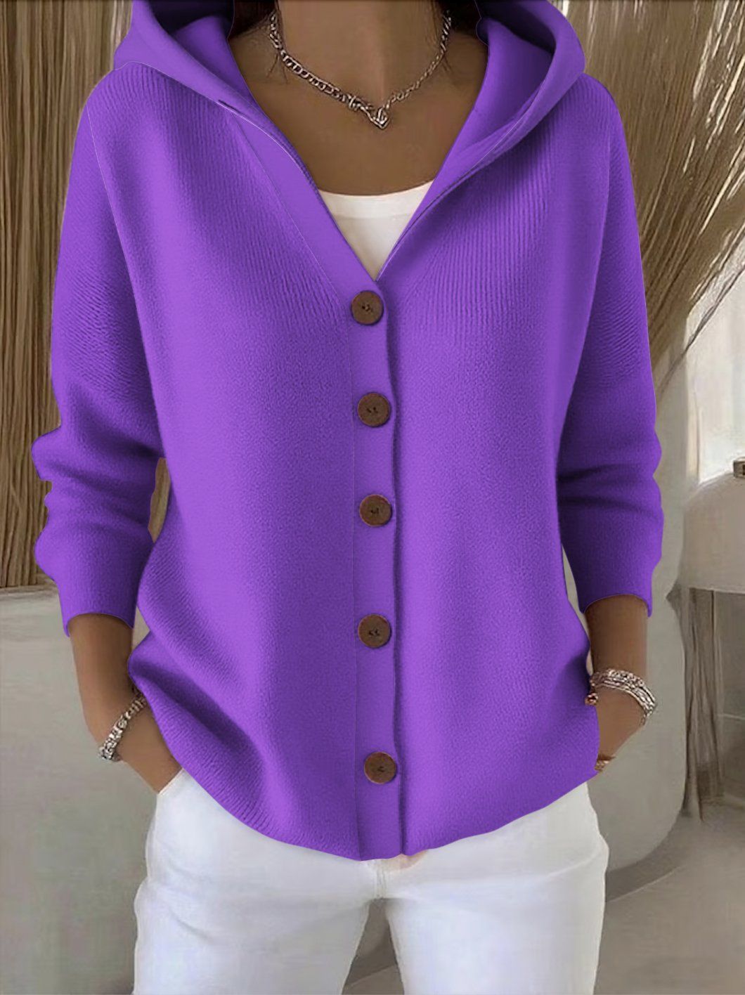 Rosanna | Giacca in Maglia con Cappuccio