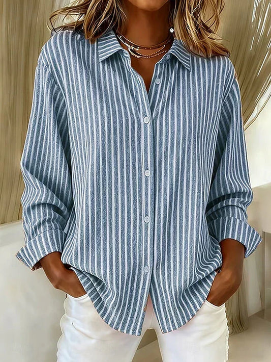 Simona | Camicia a Righe con Bottoni