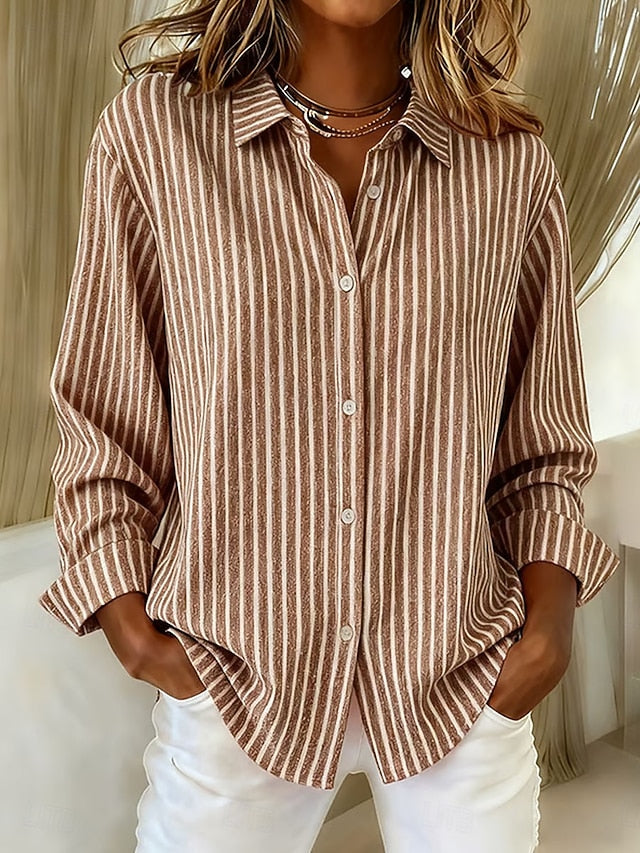 Simona | Camicia a Righe con Bottoni