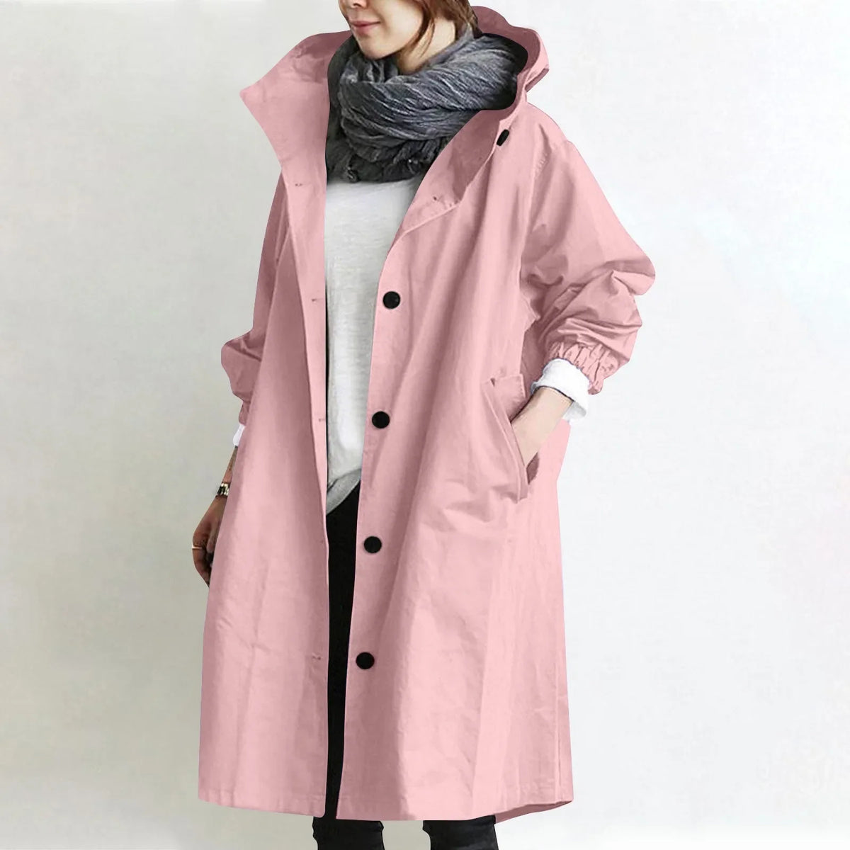Dorotea | Trench Lungo con Cappuccio e Fodera in Pile