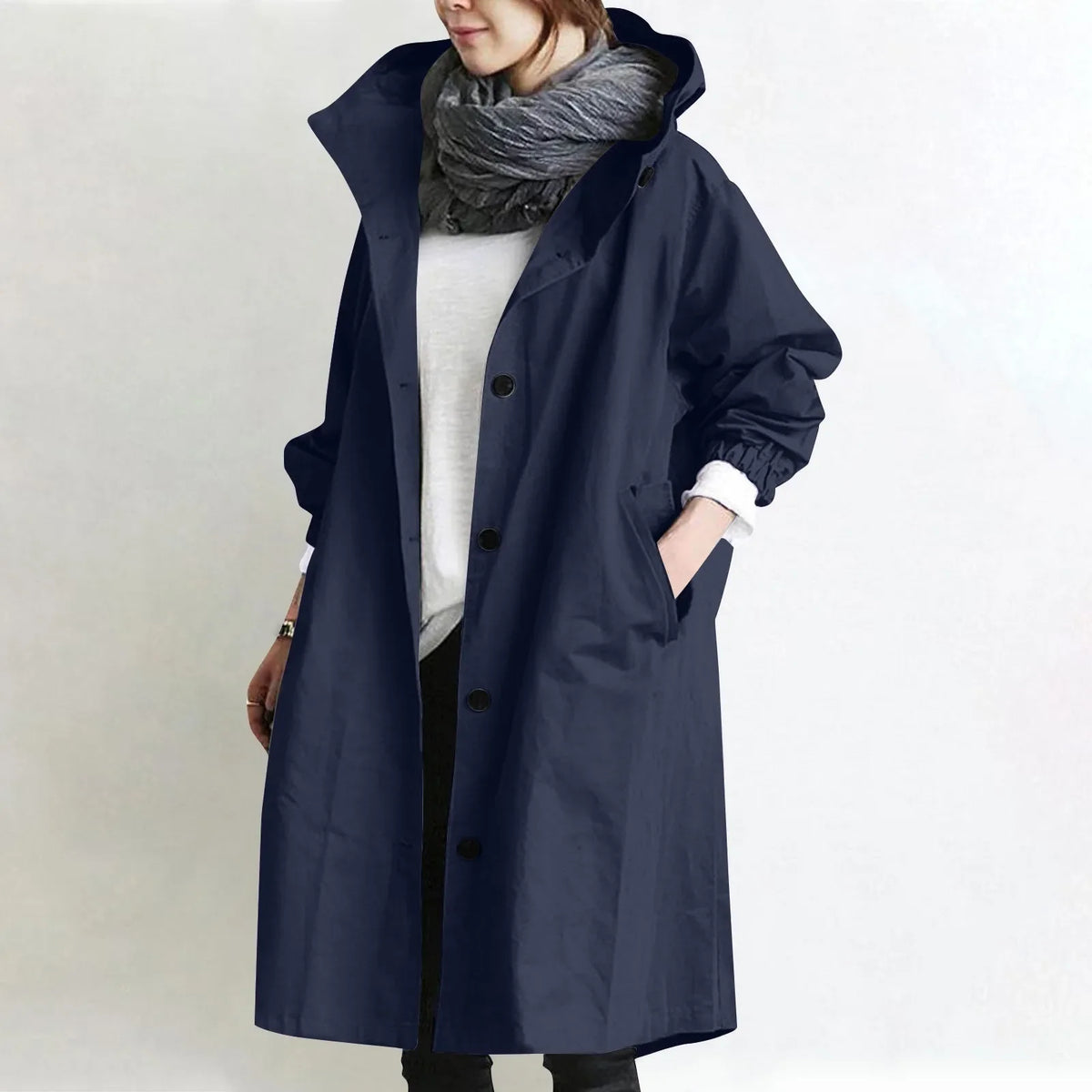 Dorotea | Trench Lungo con Cappuccio e Fodera in Pile