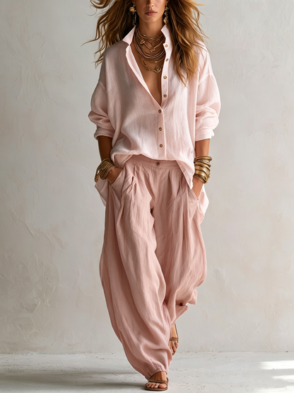 Annalisa | Completo con Camicia Morbida e Pantalone a Palloncino