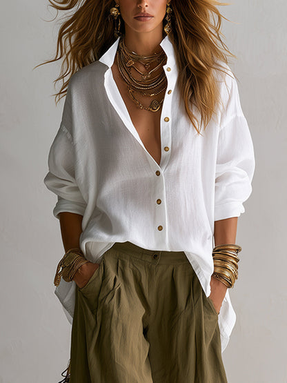Annalisa | Completo con Camicia Morbida e Pantalone a Palloncino