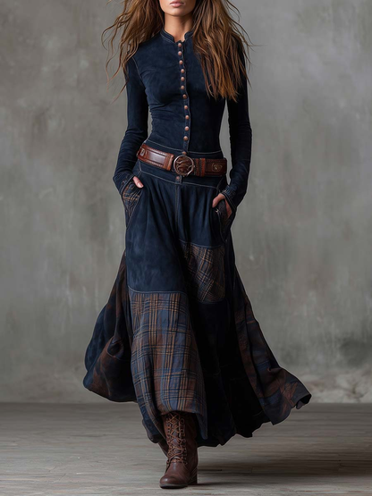 Azucena ║ Maxi Abito in Camoscio con Cintura