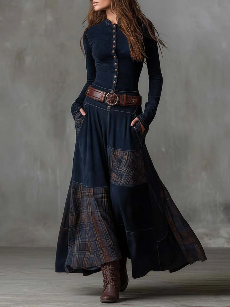 Azucena ║ Maxi Abito in Camoscio con Cintura