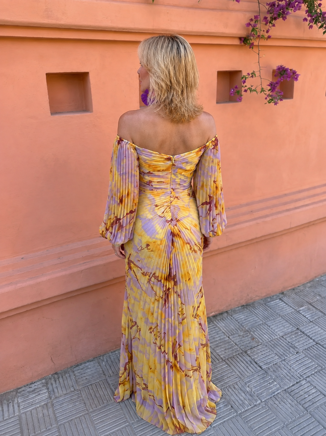 Marica | Abito Lungo Floreale con Scollatura Profonda