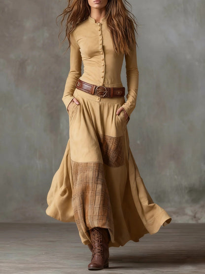 Azucena ║ Maxi Abito in Camoscio con Cintura
