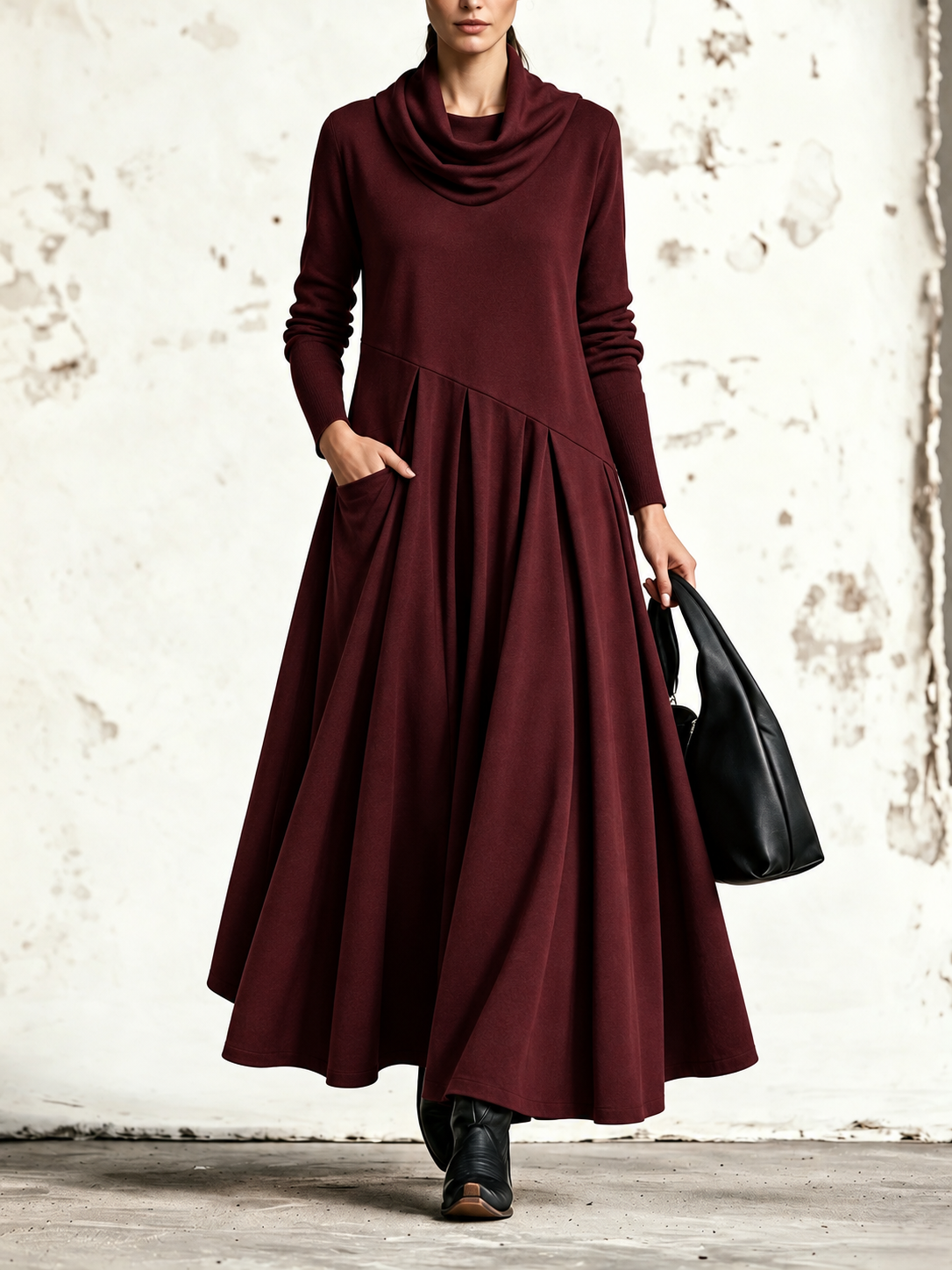 Aurora — abito maxi Bordeaux