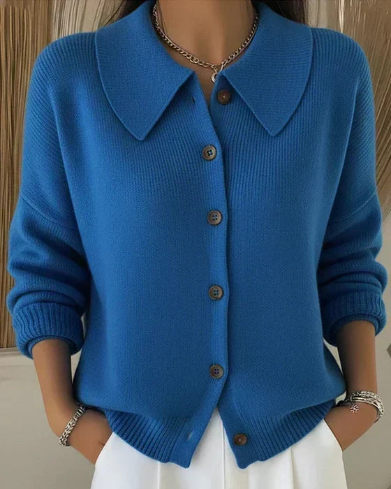Vera | Giacca in Maglia con Collo a Camicia