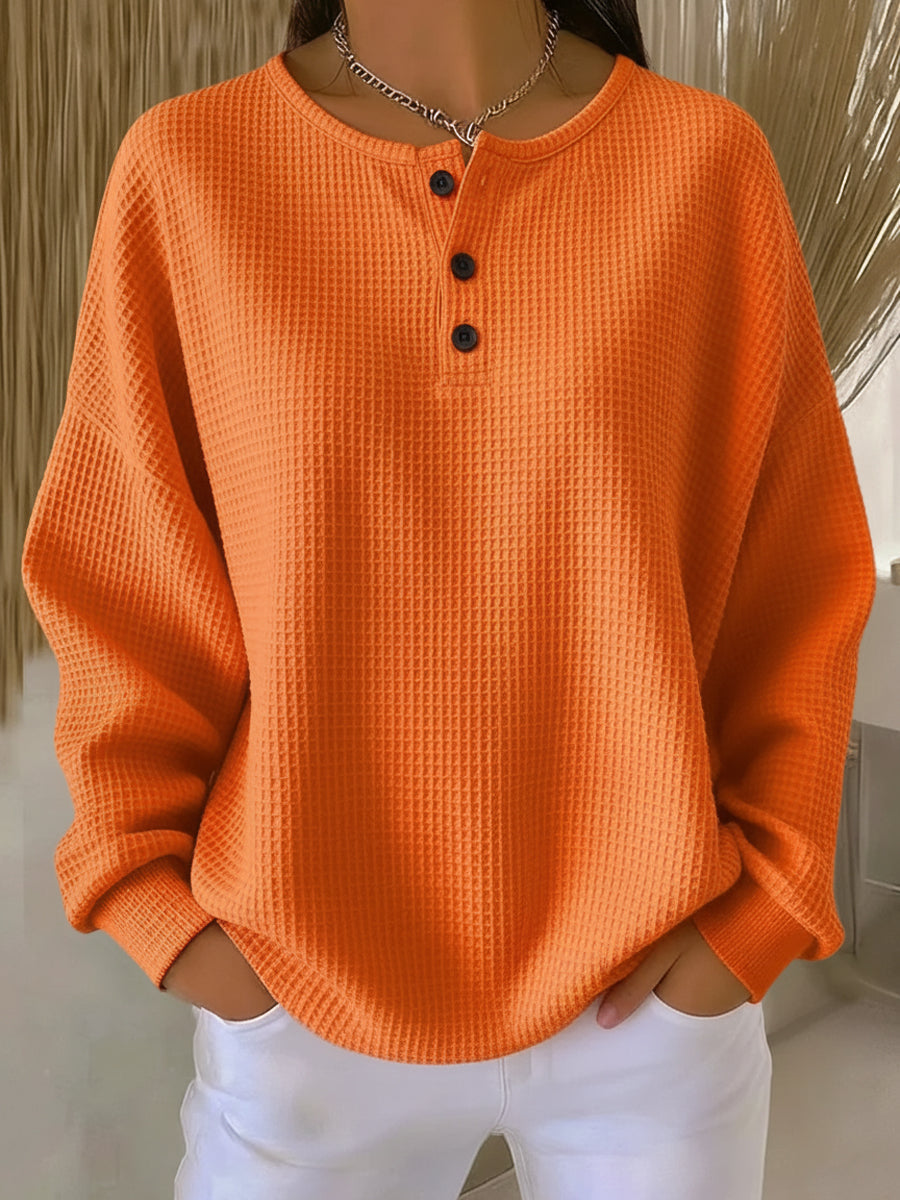 Miriam | Felpa Henley Goffrata
