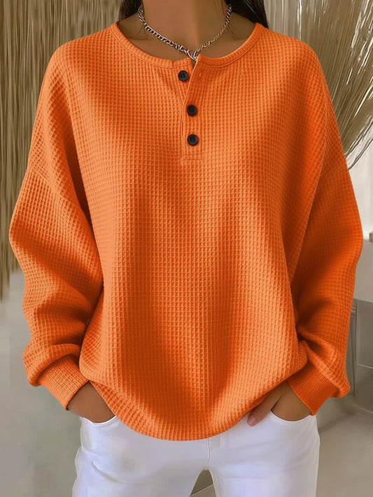 Miriam | Felpa Henley Goffrata