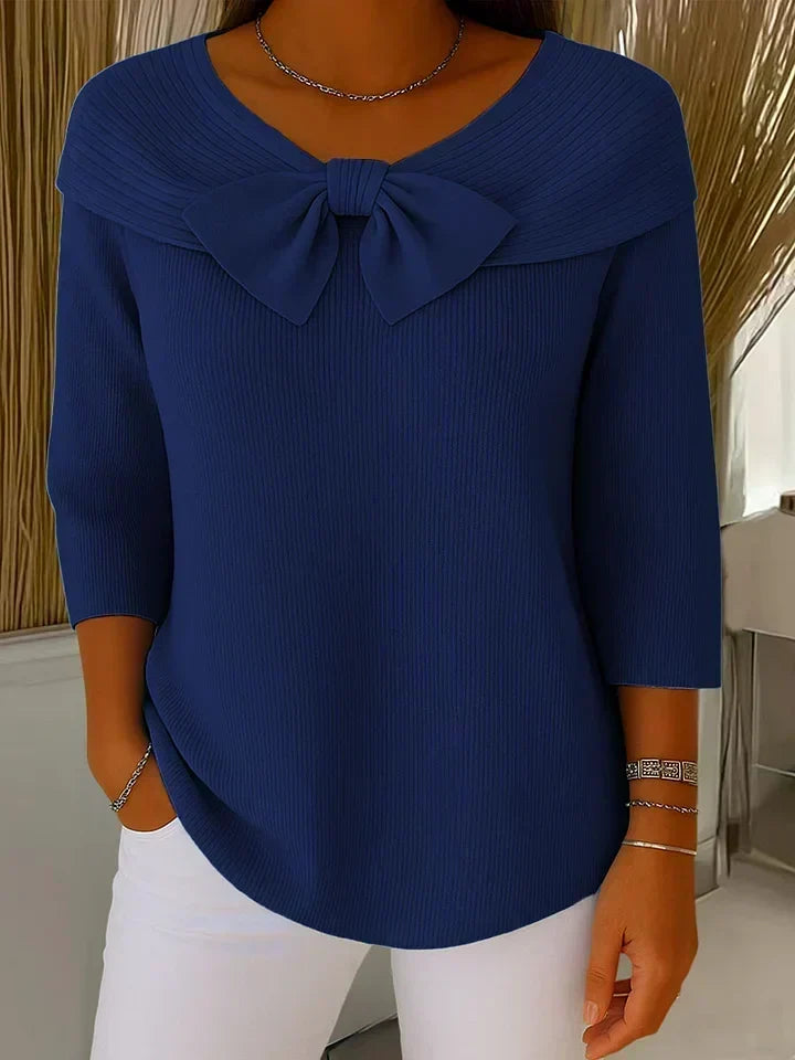 Tiziana | Maglione con Fiocco e Collo Rotondo