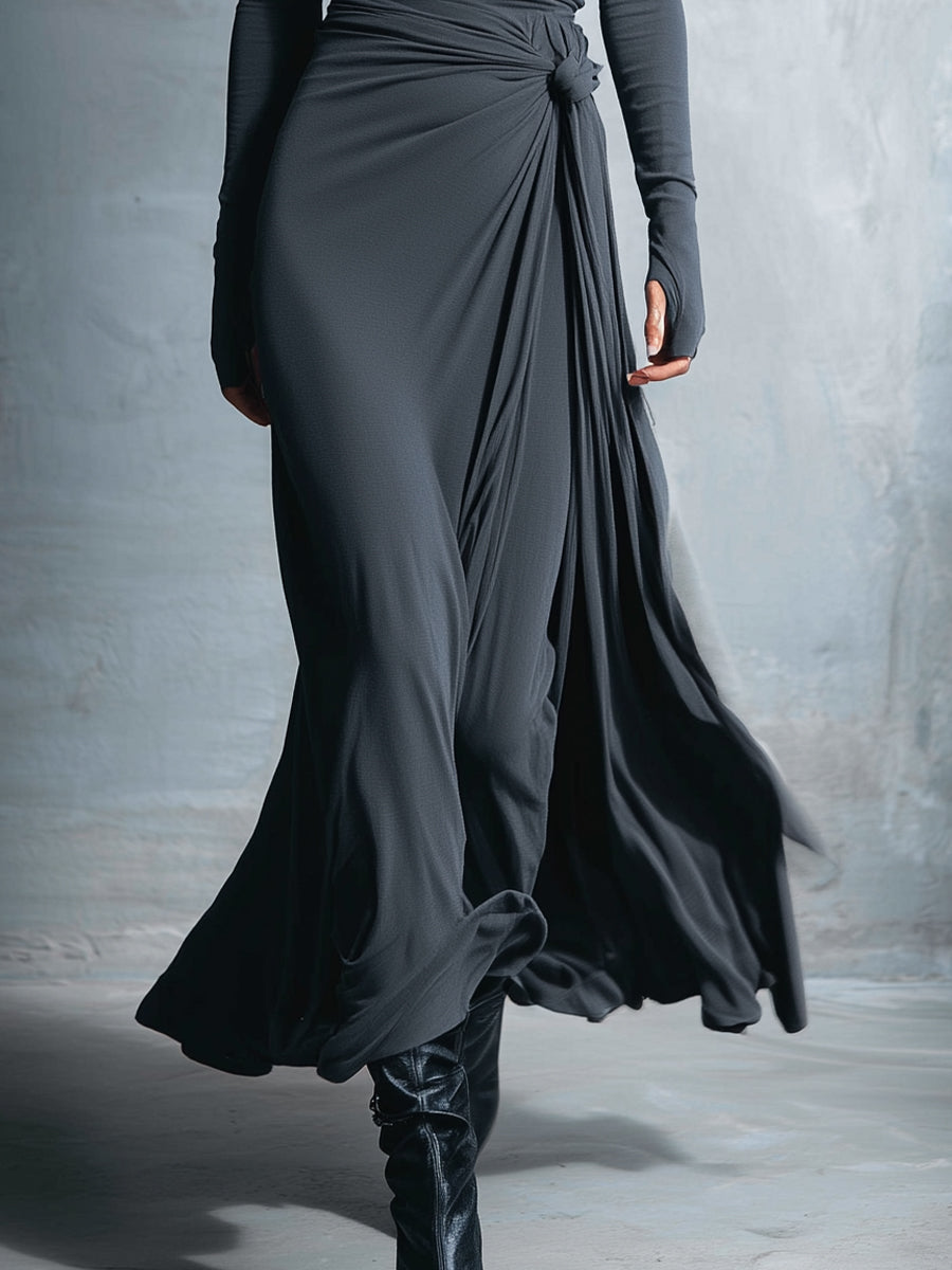 Nella | Abito Maxi con Nodo Laterale