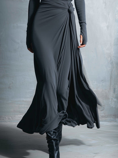 Nella | Abito Maxi con Nodo Laterale