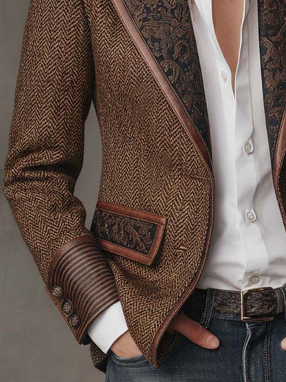 Gisella | Blazer con inserti a stampa spigata