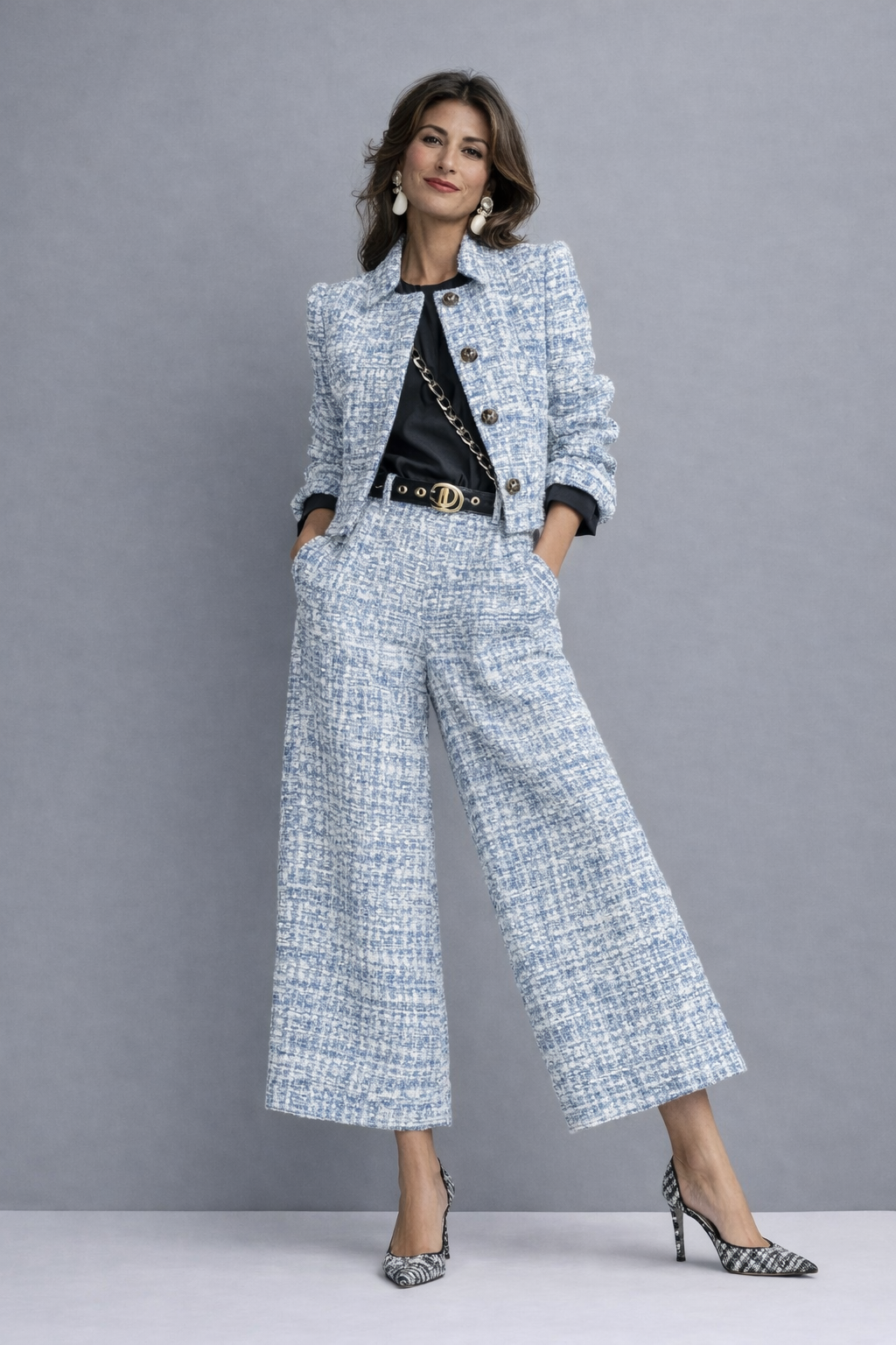 Violetta | Completo Raffinato e Versatile con Giacca Corta e Pantalone Ampio