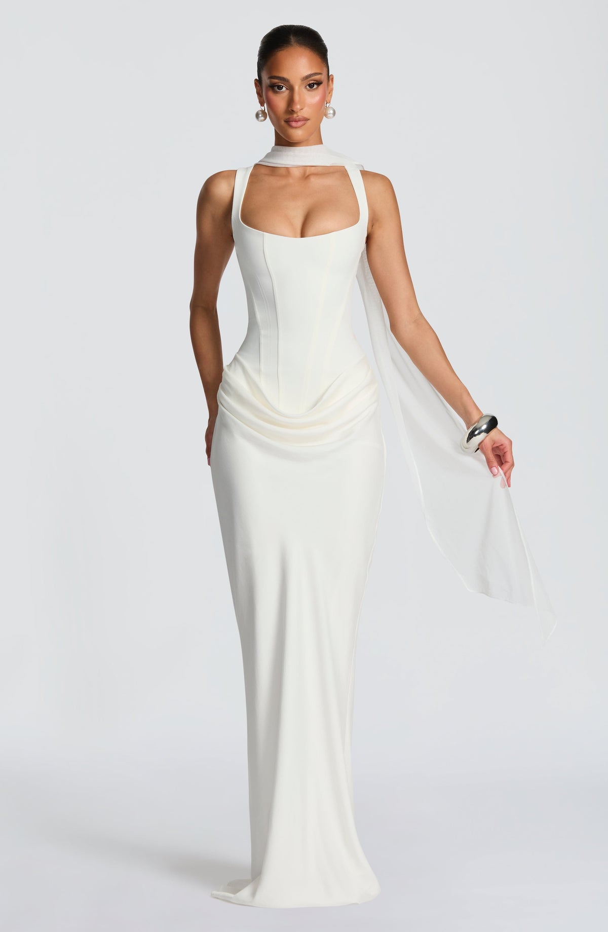 Elisabetta | Maxikleid mit eckigem Ausschnitt
