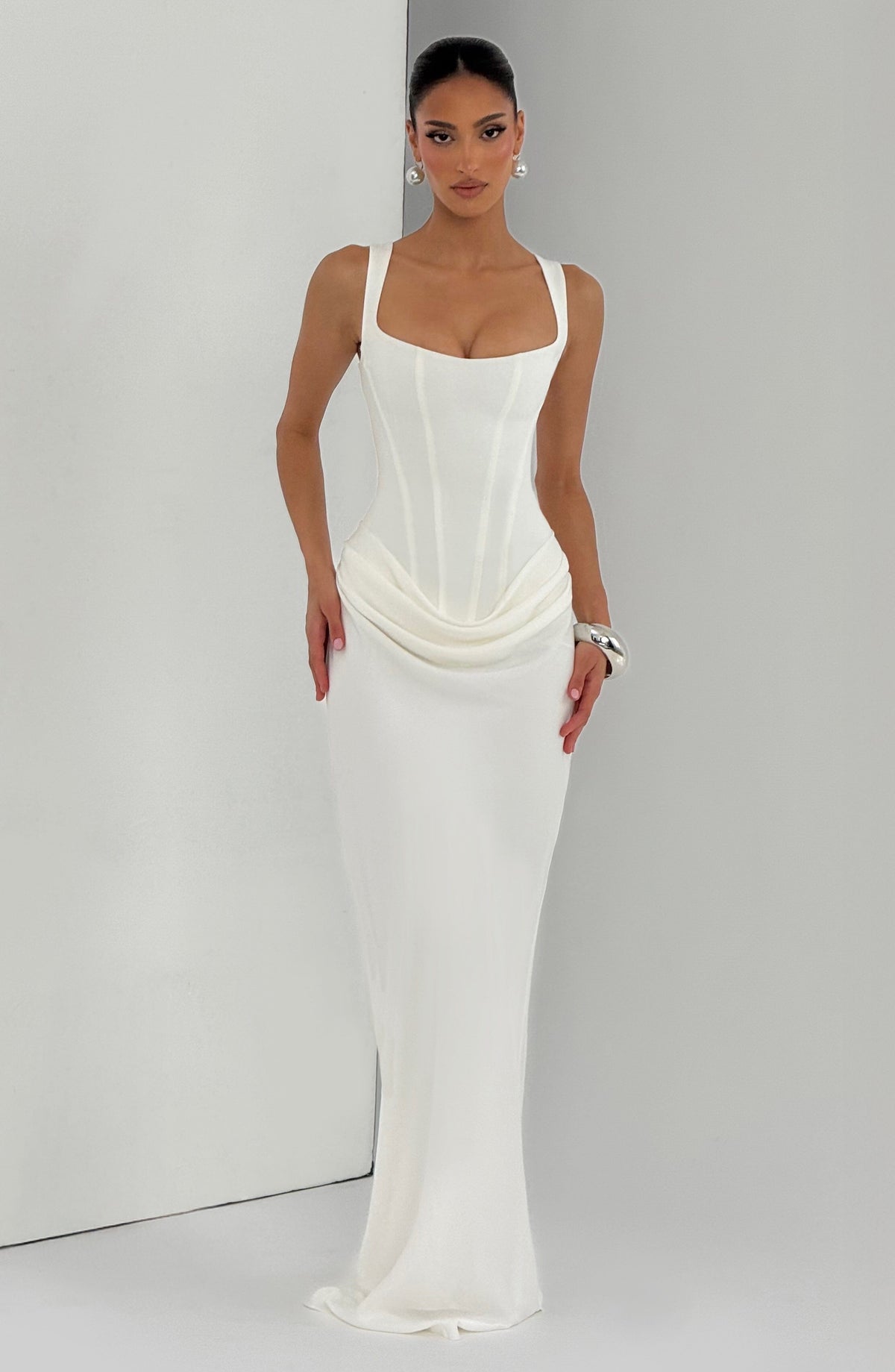 Elisabetta | Maxikleid mit eckigem Ausschnitt