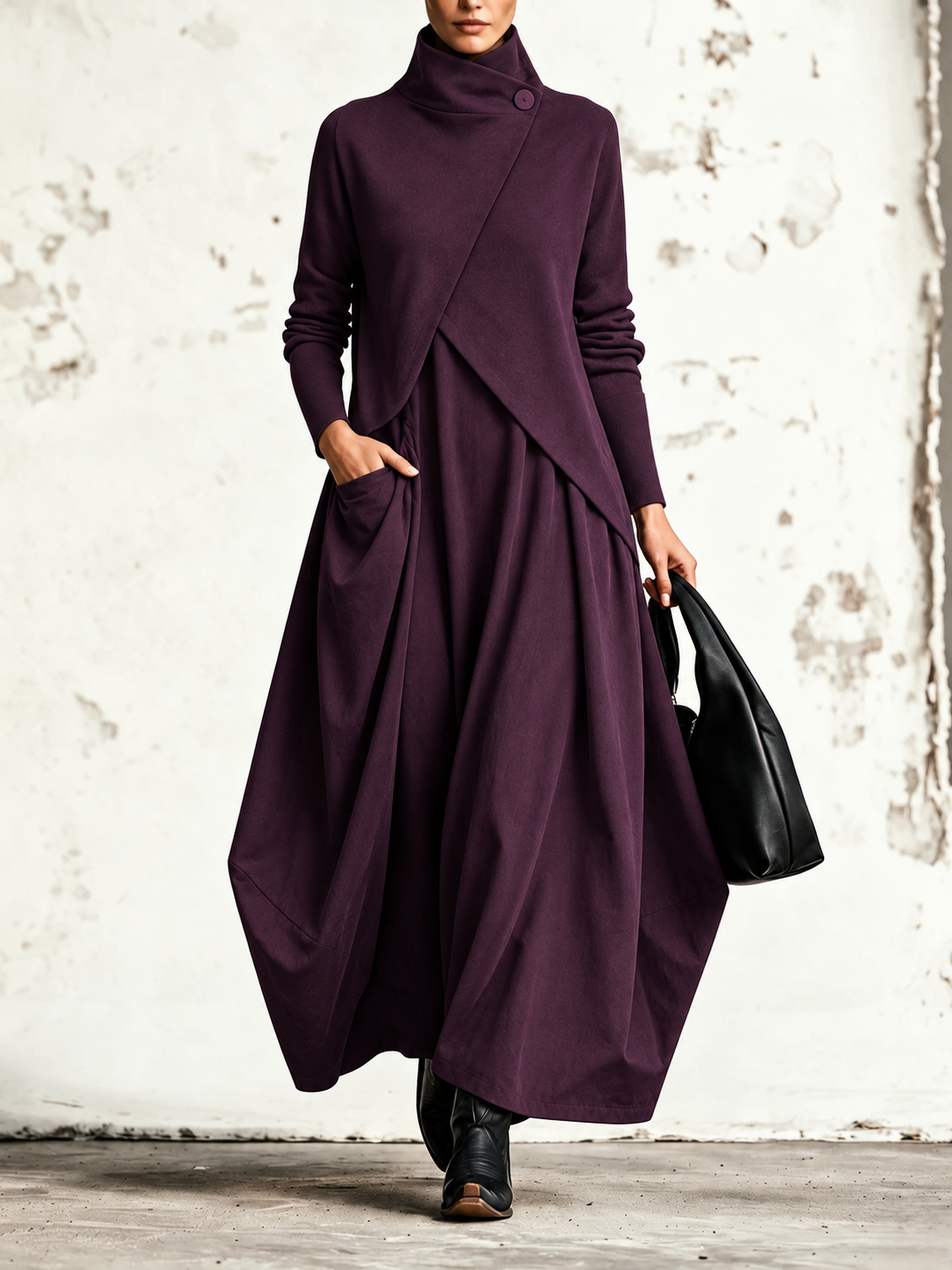 Dafne — abito maxi Prugna