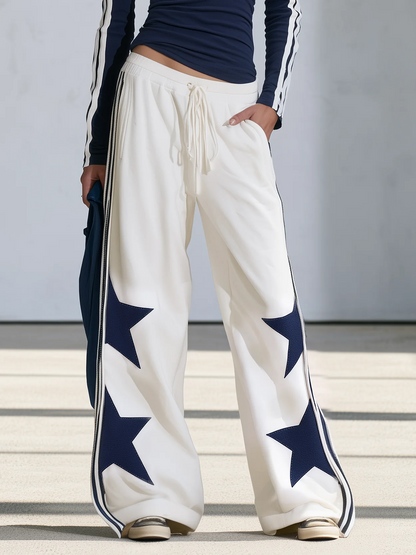 Claudia — Completo Blu Navy con Stampa a Stelle e Pantaloni Ampi
