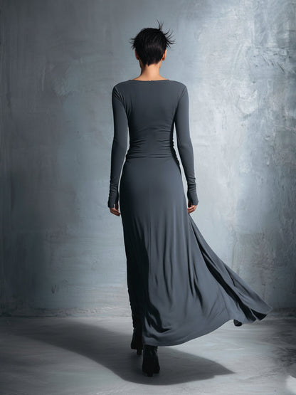 Nadia | Abito maxi con nodo laterale