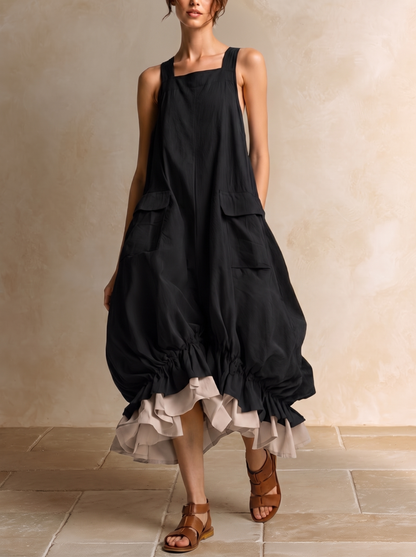Fiamma | Ballonkleid mit Taschen und Volantsaum