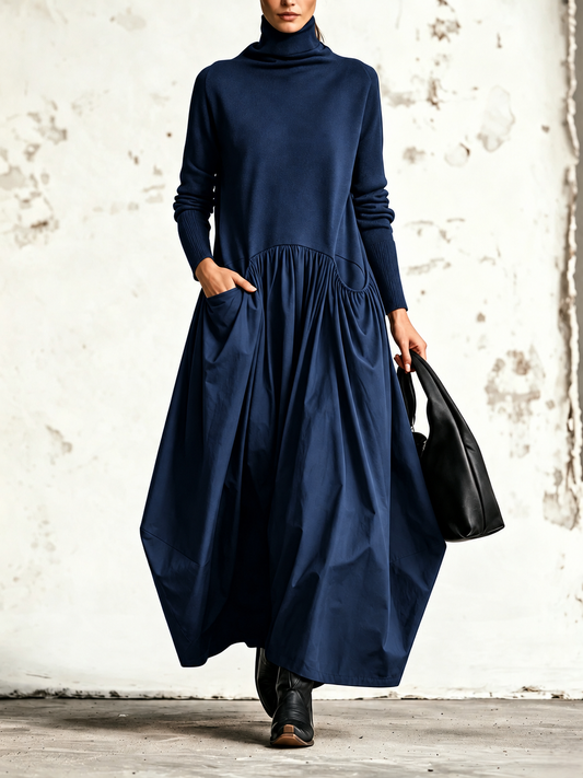 Ilaria — abito maxi Blu navy