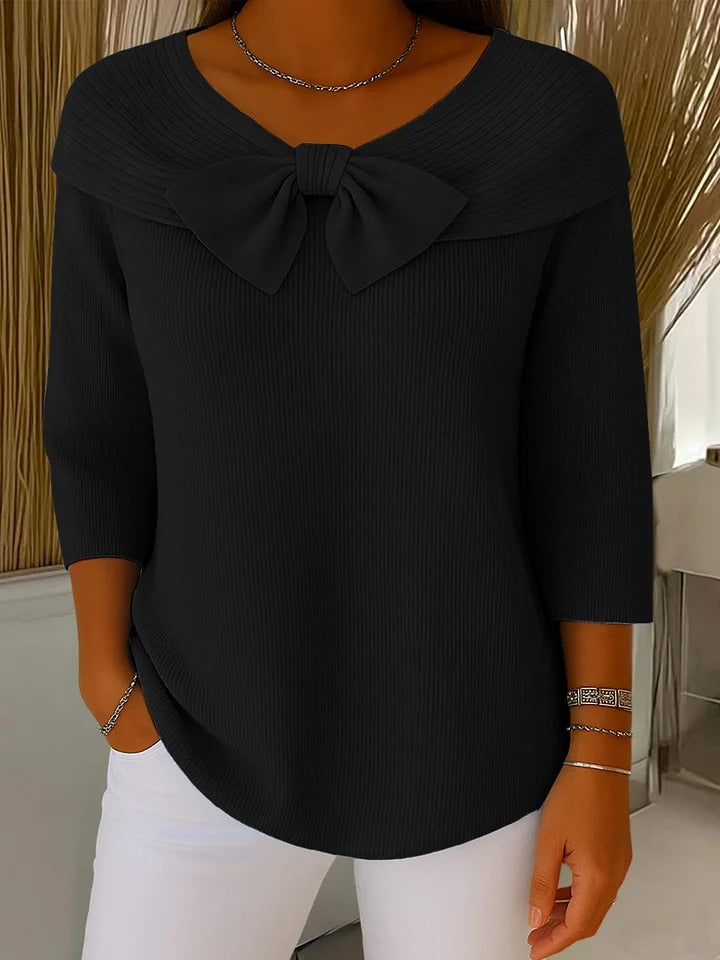 Tiziana | Maglione con Fiocco e Collo Rotondo