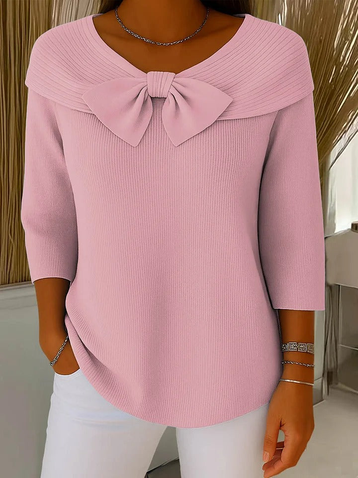 Tiziana | Maglione con Fiocco e Collo Rotondo
