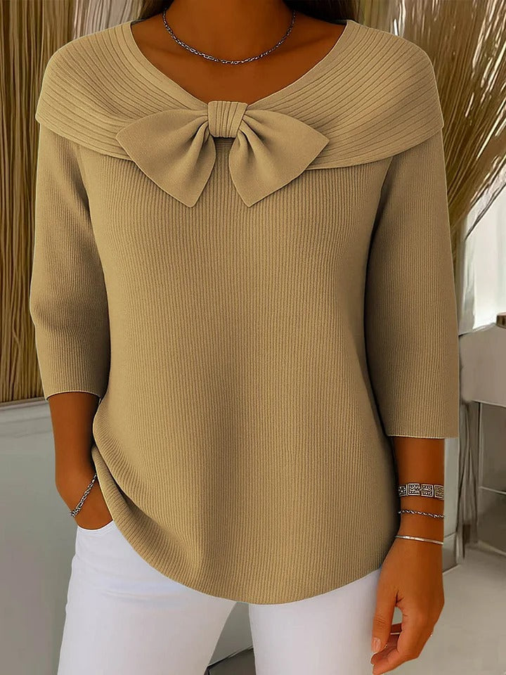 Tiziana | Maglione con Fiocco e Collo Rotondo
