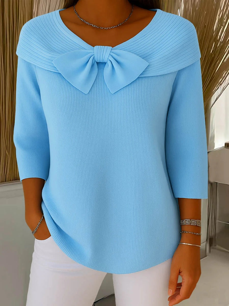 Tiziana | Maglione con Fiocco e Collo Rotondo