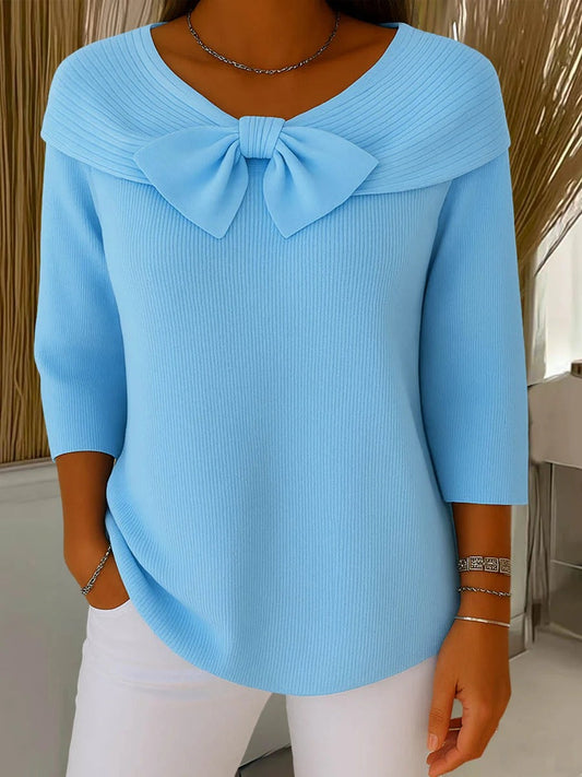 Tiziana | Maglione con Fiocco e Collo Rotondo
