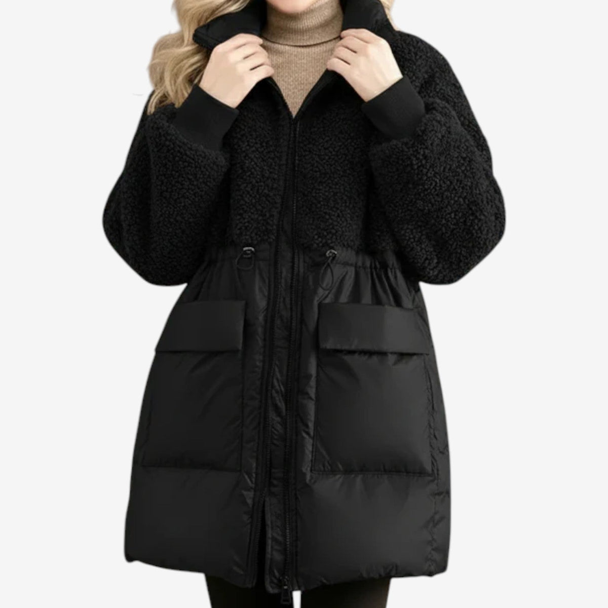 Giorgia | Cappotto Invernale Trapuntato con Vita Segnata