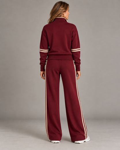 Completo con mezza zip — Bordeaux e champagne — vista posteriore