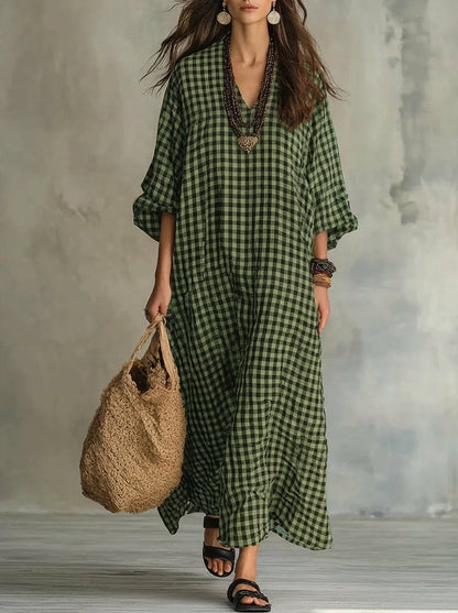 Mila | Abito Maxi a Quadretti