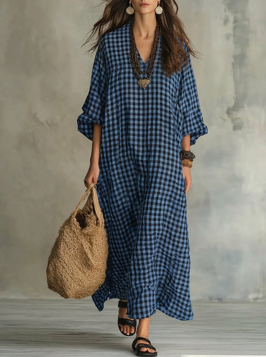 Mila | Abito Maxi a Quadretti