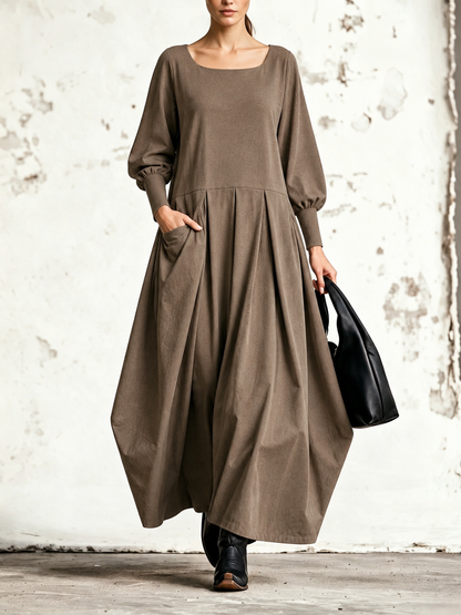 Silvia — abito maxi Tortora