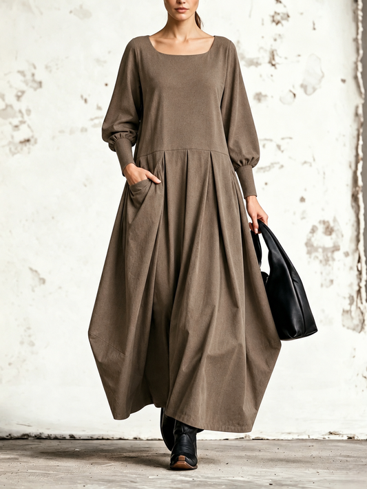Silvia — abito maxi Tortora