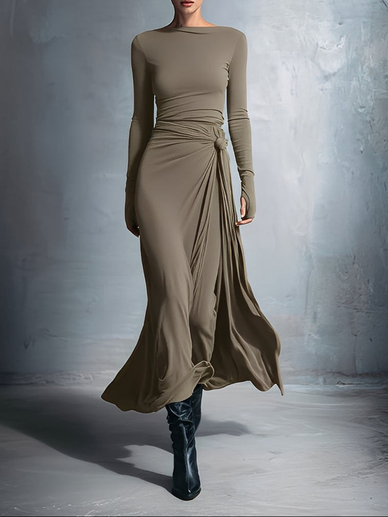 Nadia | Abito maxi con nodo laterale