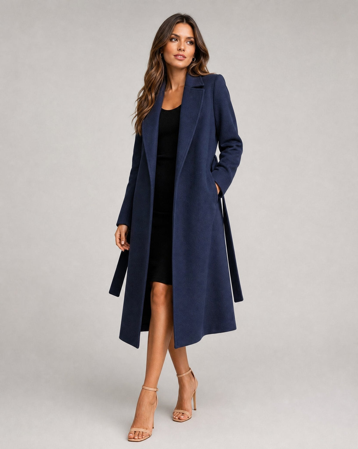 Josie | Cappotto lungo con revers e cintura
