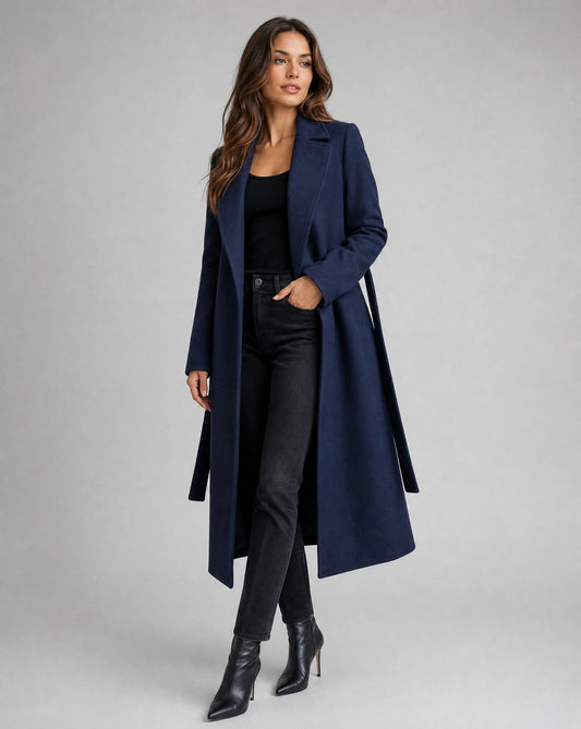 Josie | Cappotto lungo con revers e cintura