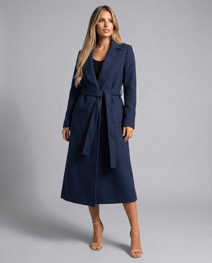 Josie | Cappotto lungo con revers e cintura