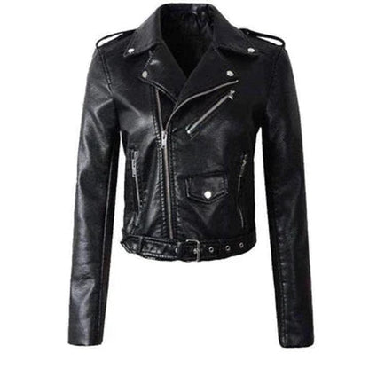 Rachel | Giacca biker corta con cintura