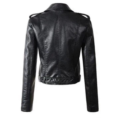 Rachel | Giacca biker corta con cintura