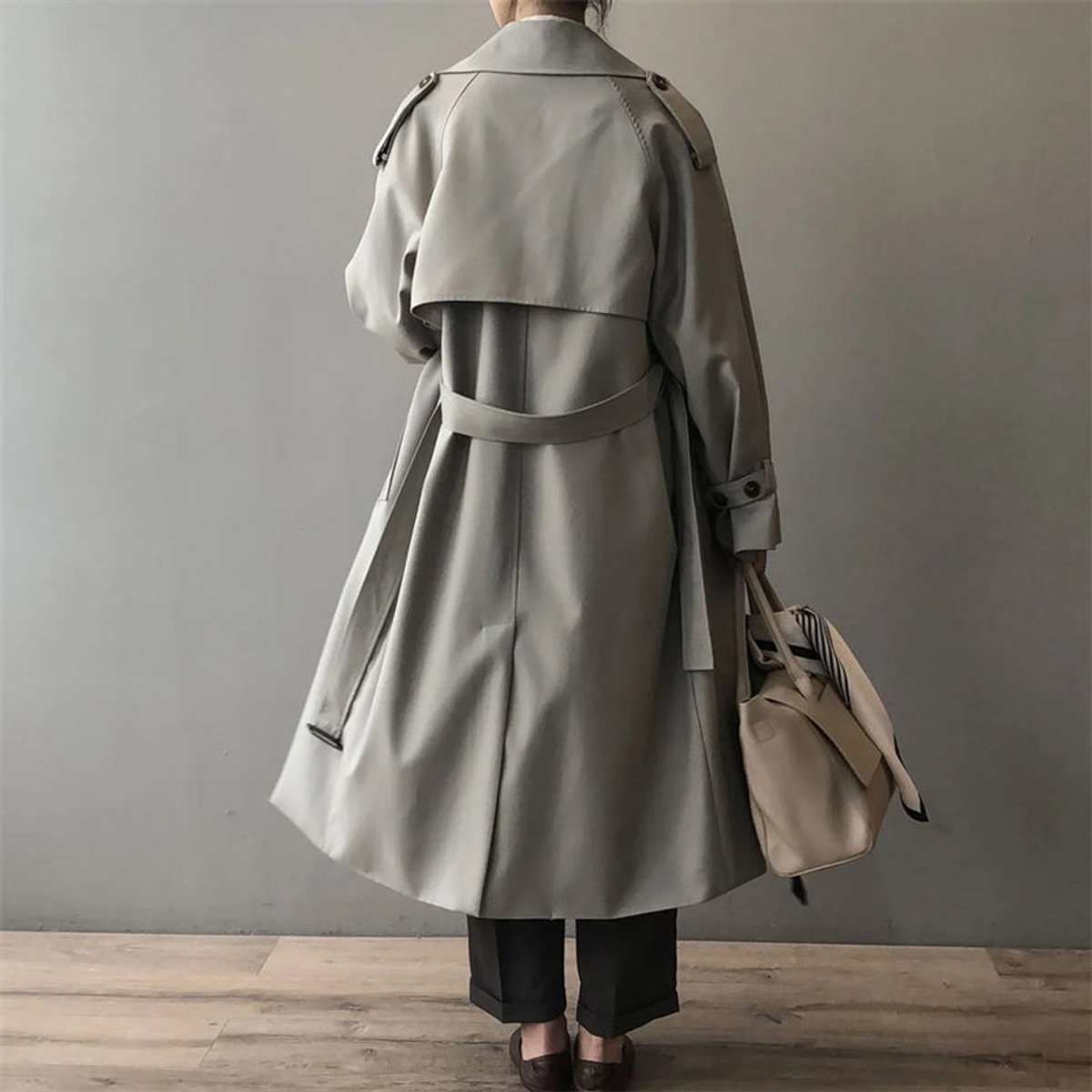 Katherine | Trench lungo doppiopetto con cintura