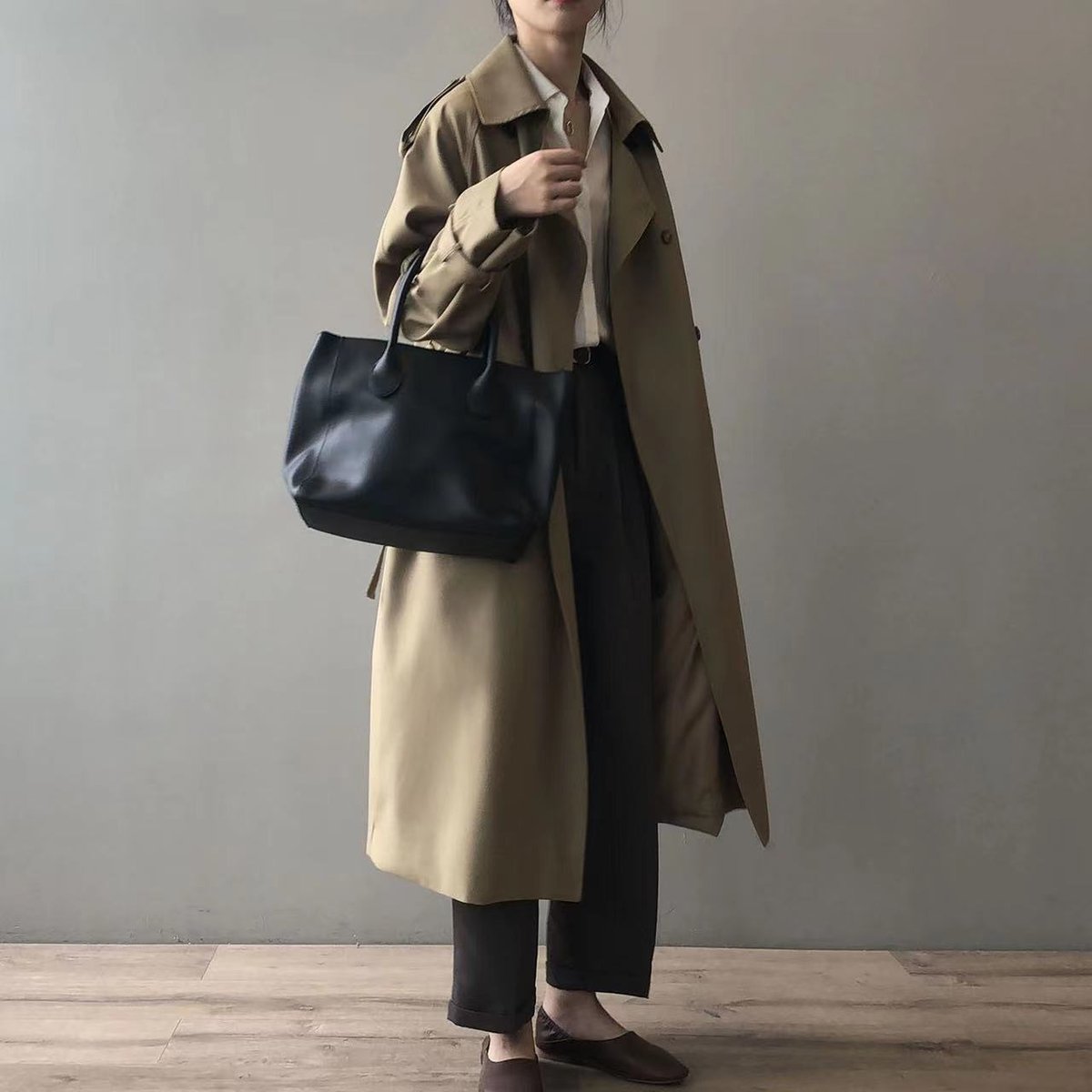 Katherine | Trench lungo doppiopetto con cintura