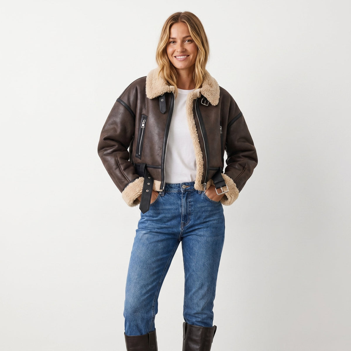 Verena | Bomber corto stile aviatore