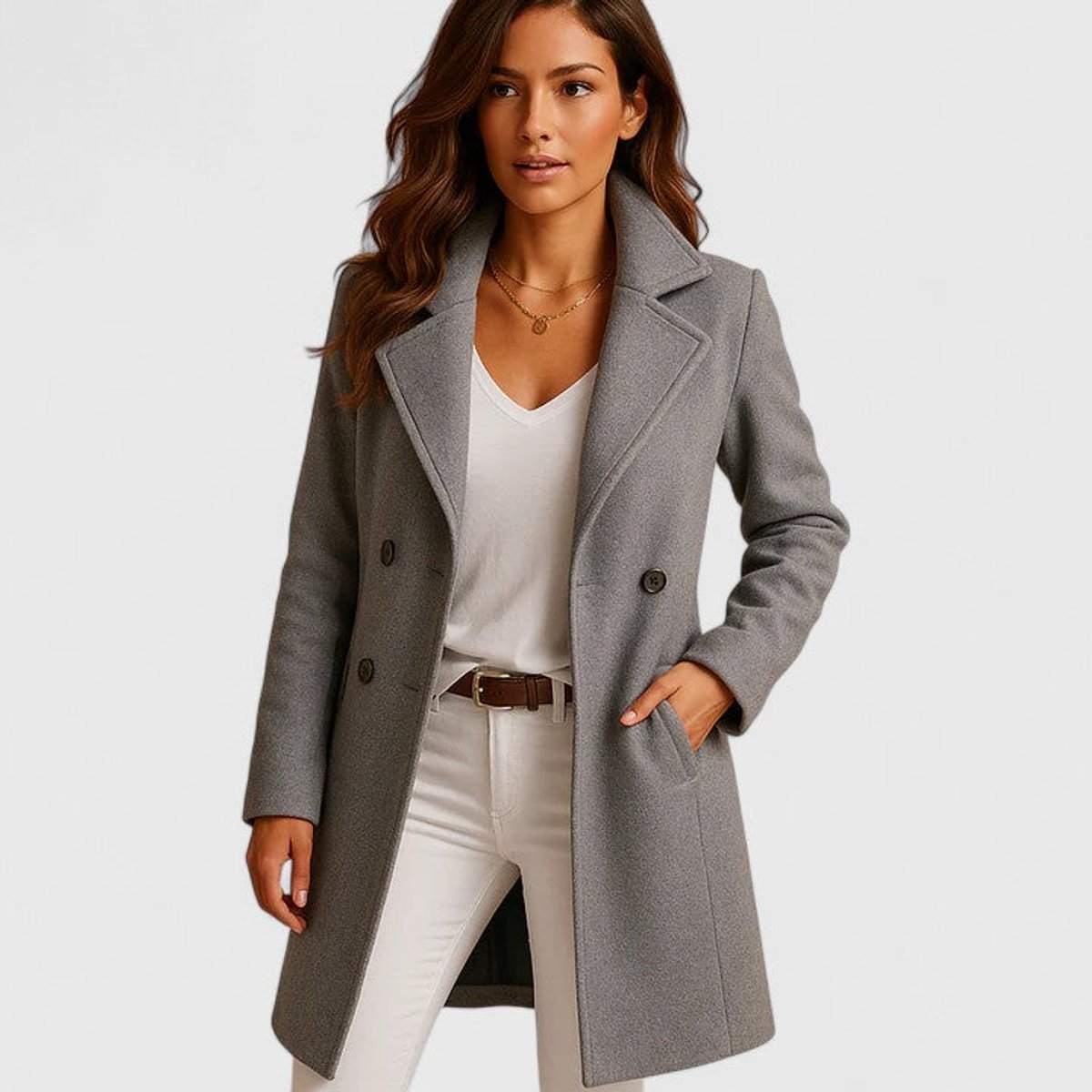 Blanche | Cappotto lungo sartoriale con revers classici
